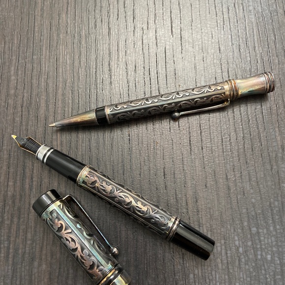 Vintage Laban Silver Fountain Pen Set - Picture 4 of 6